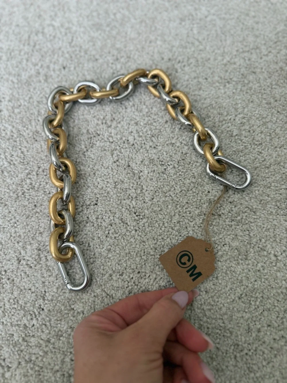 Clare V Shortie Strap - Vintage Gold/Silver Mixed Metal - Picture 3 of 6